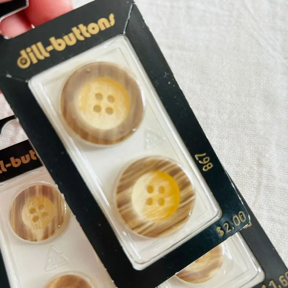 (6) Vintage dill-buttons 7/8” & 11/16” Made in Germany